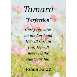 Tamara "Perfection" Keepsake Name Meaning Card with Bible Verse