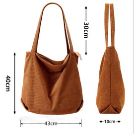 AioTio Women's Handbag, Shoulder Bag, Large Fabric Bag, Shopping Bag, khaki