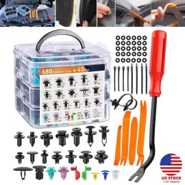 Unbranded 725Pcs Car Retainer Clips Auto Trim Removal Tool Bumper Fastener Rivet Clips Kit