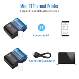 Sunydog Receipt Printer, Portable Mini Thermal Printer 2 inch Wireless USB Receipt Bill Ticket Printer with 58mm Print Paper Compatible with iOS Android Windows for Restaurant Sales Retail