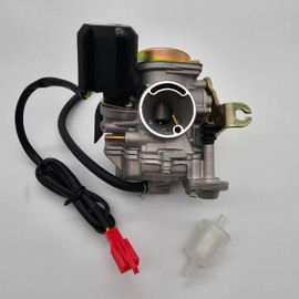 KDSG PD19J Electric Choke Carburetor with Metal Top Accelerator Pump for GY6 50cc 49cc 60cc Scooter Taotao