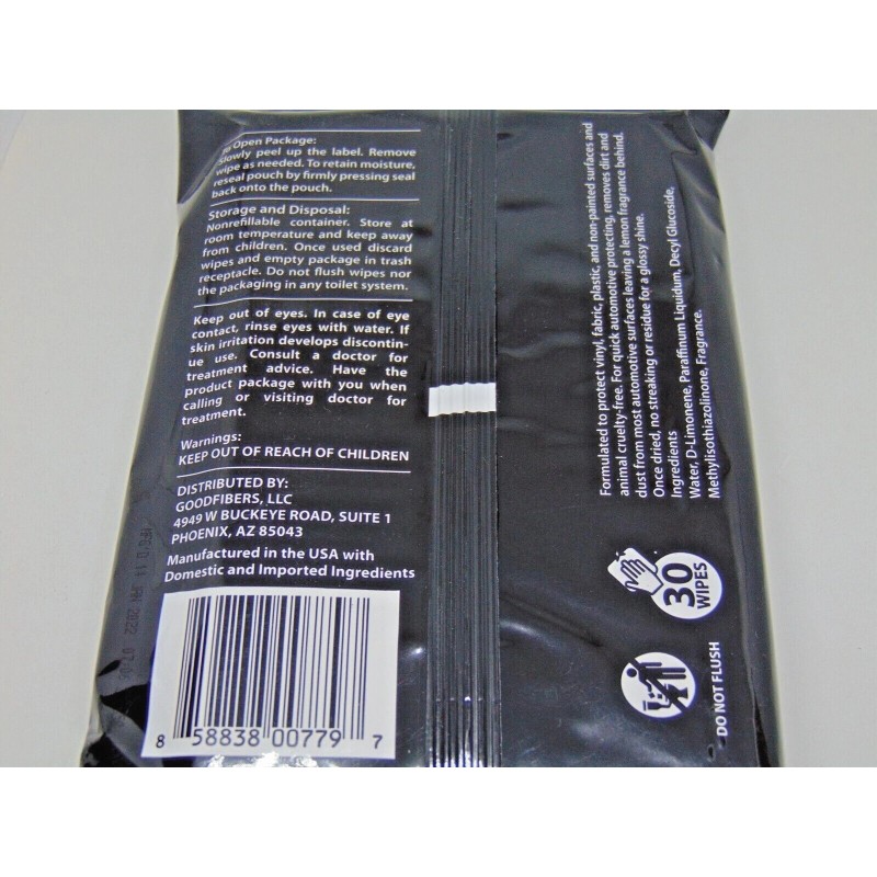 All Clear Automotive Protectant Wipes 30 Pcs (AC30) Resealable Bag