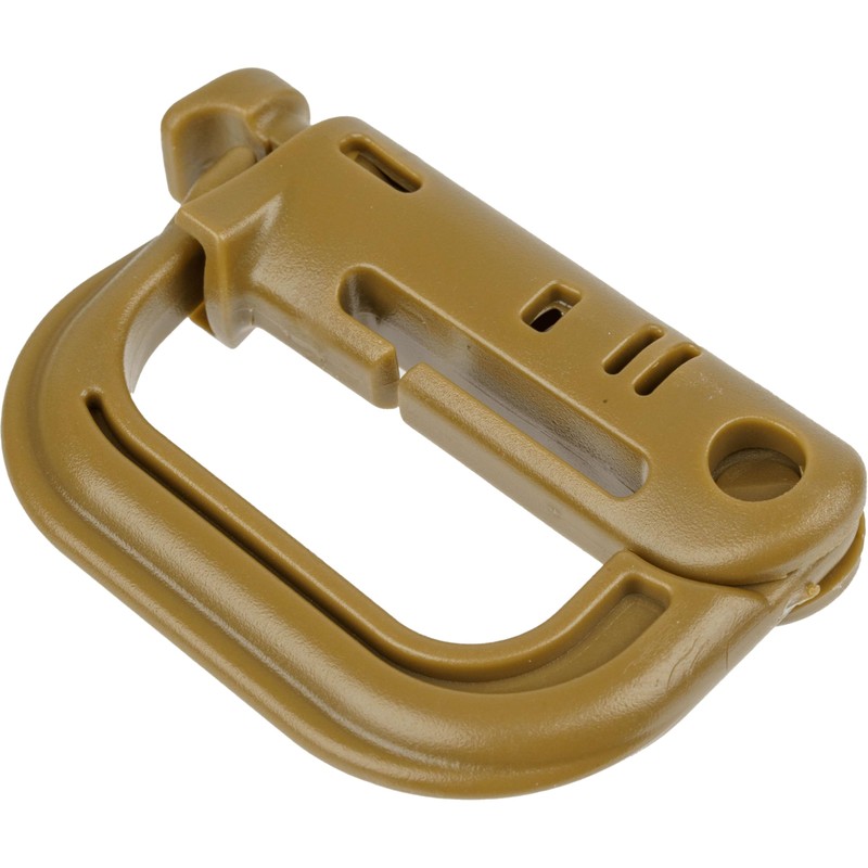 6 Pcs D Shape Plastic Carabiner Hook Brown Molle Carabiner