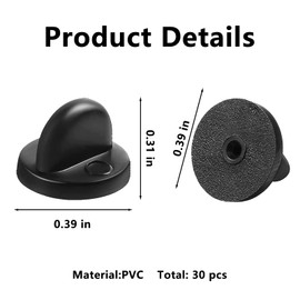 30 PCS Rubber Pin Backs for Badges, Pin Badge Backs Butterfly Clutch Locking Pin Backings Rubber for Badges Replacement Uniform Locking Tack Pins for Lapel Pins Jewelry Making Hats Badges