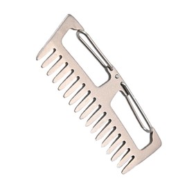 WOONEKY Titanium Alloy Comb Keychain Portable Outdoor Comb for Hair Loss Prevention and Daily Styling