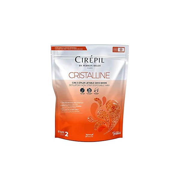 Cirepil - Cristalline - 800g / 28.22 oz Wax Beads Bag - Micro-Crystalline Formula for Sensitive Skin - Hypoallergenic & Rosin-free - Unscented & Gel Texture