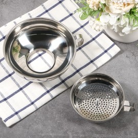 3 Pcs Canning Funnel with Strainer Stainless Steel Wide Mouth Kitchen Stackable Mason Jar Funnel for Filling Bottles