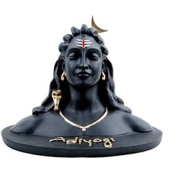 Adiyogi Shiva Statue for Car Dashboard, Pooja & Gift Mahadev Idol Figurine Showpiece Sculpture, Shankara for Home, Office Décor Matte Black