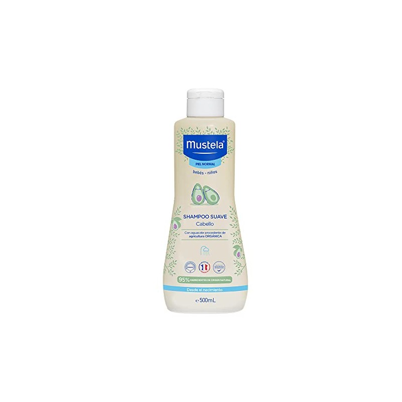 Mustela Shampoo para Bebé, Suave, Piel Normal, 500ml