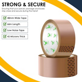 iSOUL Brown Packing Tape - 1 Rolls [48MM x 66M] Strong Heavy Duty Packaging Tape for Moving Boxes, Postal Bags, Parcels Boxes, Secure Sticky Seal, Packing Boxes| Brown Parcel Tape