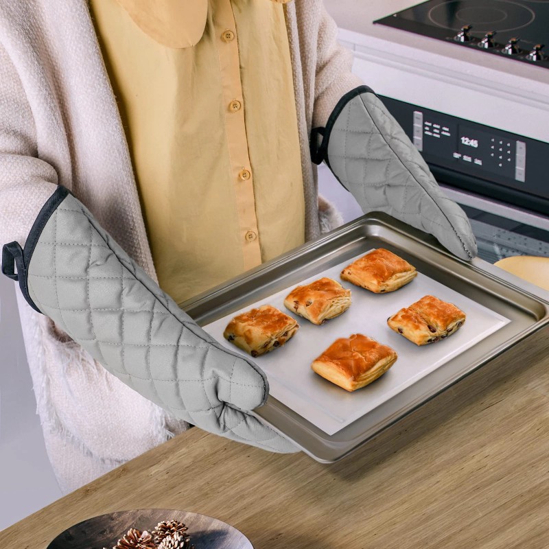 ARCLIBER Oven Mitts 1 Pair of Quilted LiningHeat Resistant Kitchen