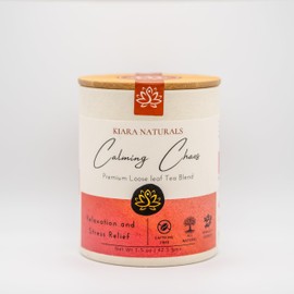 Kiara Naturals TEA Loose Leaf Herbal Tea, Calming Chaos - Pink, Caffeine-Free, Hibiscus, Chamomile, Peppermint, Emotional Balance, Sleep Support.