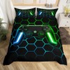 Gaming Duvet Cover Set for Boys, Kids, Game Controller, Luminous,
