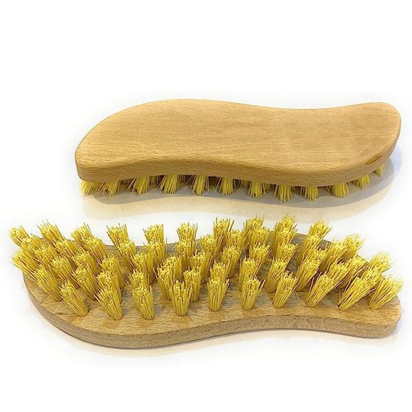 HOMESHOPA Wooden Scrubbing Brush, 2 Pack Heavy Duty Hand Brush