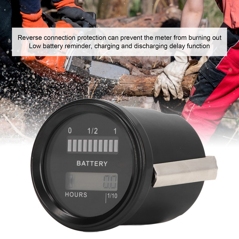 Digital Battery Indicator Hour Meter Multifunctional Gauge IP65 Waterproof for