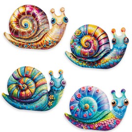 SUNREEK 4Pcs Metal Snail Wall Decor, Snail Outdoor Wall Art for Fence Garden Yard Room Patio Balcony Decorations (Snail-B)