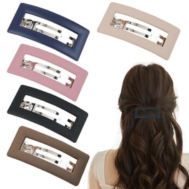 5 PCS Matte Square Hair Clips for Women Elegant French Barrettes Anti-Slip Spring Clip Strong Hold Grip Cute Large Hair Pin for Short Medium Hair Girls Daily Wear Fine present Vintage Hair