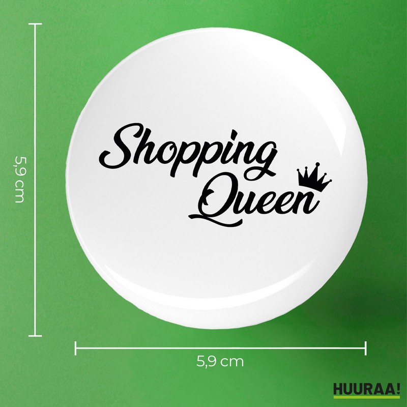 Huuraa Button Shopping Queen Gift Shopping Queen Gift Idea, 59mm,