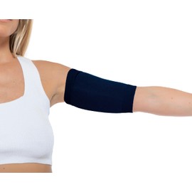 Linphelle Coverpicc in Microfibra, Fascia Copri Catetere Braccio in Tessuto Traspirante e di Design, Ideale per PICC e Glucometri, Colore Blu, Taglia 0