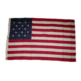 Moon Knives 3x5 Embroidered Sewn Star Spangled Banner 15 Stars Synthetic Cotton Flag 3x5 - Party Decorations Supplies For Parades - Prime Outside, Garden, Men Cave Decor Flag