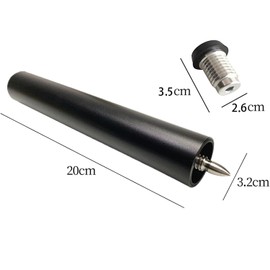 WADY Pool Cue Extension, Aluminum Pool Cue Extension Billiard Extension Extender Accessory Parts (Black)