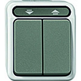 Merten Aquastar MEG3715-8029 Roller Blind Switch, 1-Pin, Light Grey