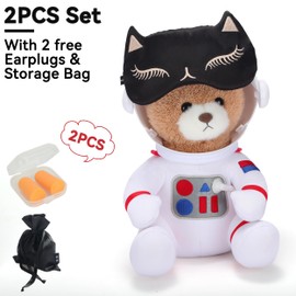 Drizzle Cat Eye Mask Natural Silk Sleep Mask Cute Smooth and Soft Eye Covers for Sleeping (2pcs Black)