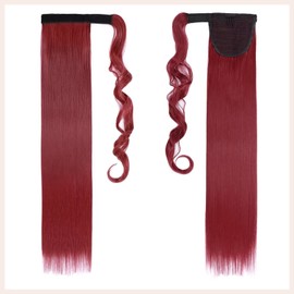 TESS Clip in Ponytail Extension Blonde 26",Hair Extensions Ponytail Synthetic Wrap Around Long Straight Fake Pony Tails Hair Pieces for Women(#M130M)