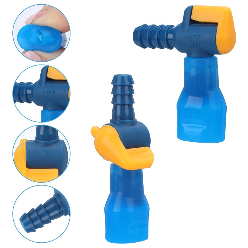 6PCS Bite Valve Replacement, Mouthpiece Replacements with 2 Shutoff Straight