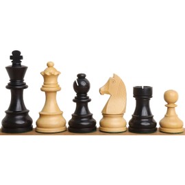 RoyalChessMall - 3.9" Tournament Chess Pieces Only Set in Ebonised Boxwood with Extra Queens