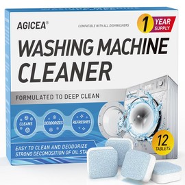 Washing Machine Cleaner Descaler 12 Pack - Deep Cleaning Tablets For HE Front Loader & Top Load Washer, Septic Safe Eco-Friendly Deodorizer, Clean Inside Drum And Laundry Tub Seal - 12 Month Supply:_Coffee 24Pack