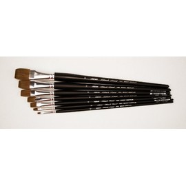Silver Brush Limited 6402-12 Black Pearl Bright Brush for Watercolor, Size 12, Long Handle