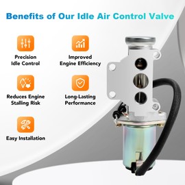 NPAUTO Idle Air Control Valve Compatible with Nissan D21 Pickup 1990 1991 1992 1993 1995 1996 1997, 2.4L L4 AC87 237810F320 237810F321