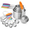 Measuring Cups and Spoons Set of 13 with Silicone Handle,