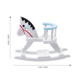 Toyvian Mini Dollhouse Furniture Children's Room Decoration Miniature Decoration Mini Furniture Rocking Horse Wooden Mini Dollhouse Mini Accessories Woody Decoration Children's Room Furniture Wooden