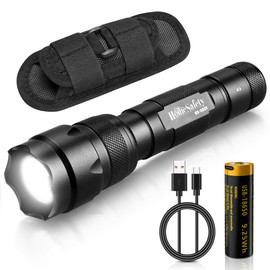 Home Safety 502F Small Tactical Flashlight with Holster, Zoomable Pocket LED Flashlight Duty Flash Light, IPX65 Waterproof, EDC Flashlight for Camping, Hiking, Emergency (3Modes)