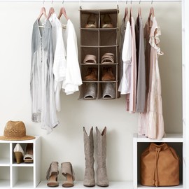 Household Essentials 10 Pocket Hanging Shoe Closet Organizer with Hooks