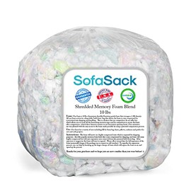 Sofa Sack Shredded Foam Refill: Memory Foam Filling Refill for Bean Bags, Dog Beds and Pillows, 10lbs, Multi-Color
