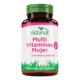 Multivitaminas Para Mujer Vidanat Suplemento 30caps Sabor Neutro