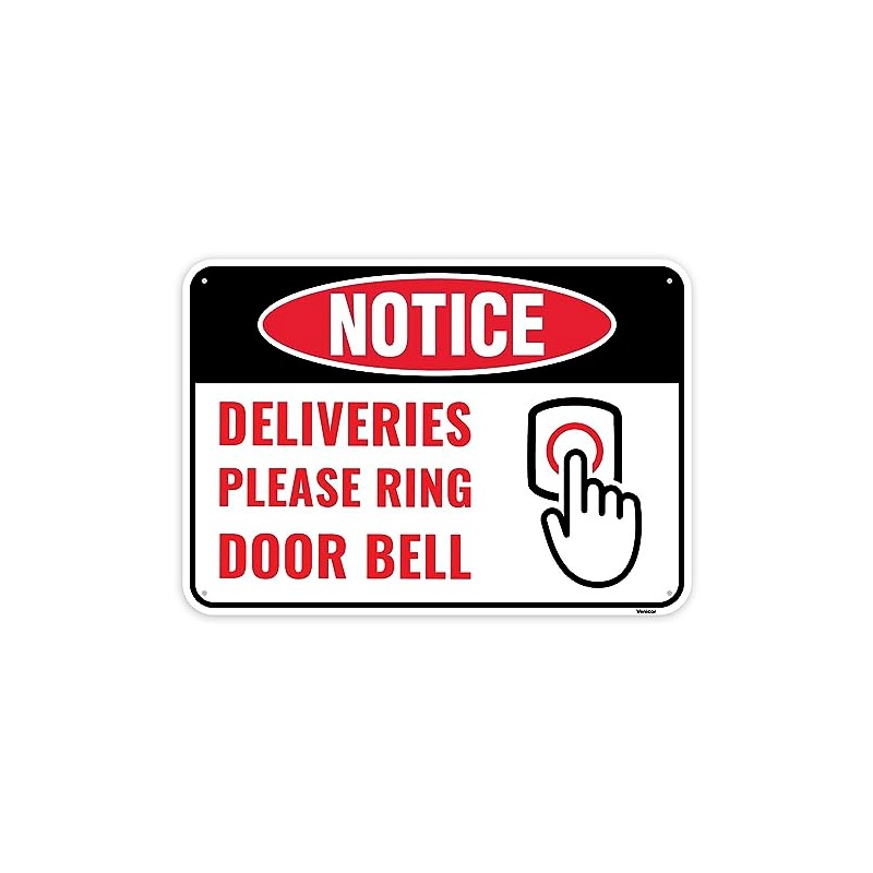 1PC Deliveries Please Ring Doorbell Sign, 10 x 7 Inches