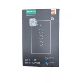 MoesGo WIFI Smart Switch 2 Gang Wall Light Remote Switch Alexa Google WS-US2-LB-