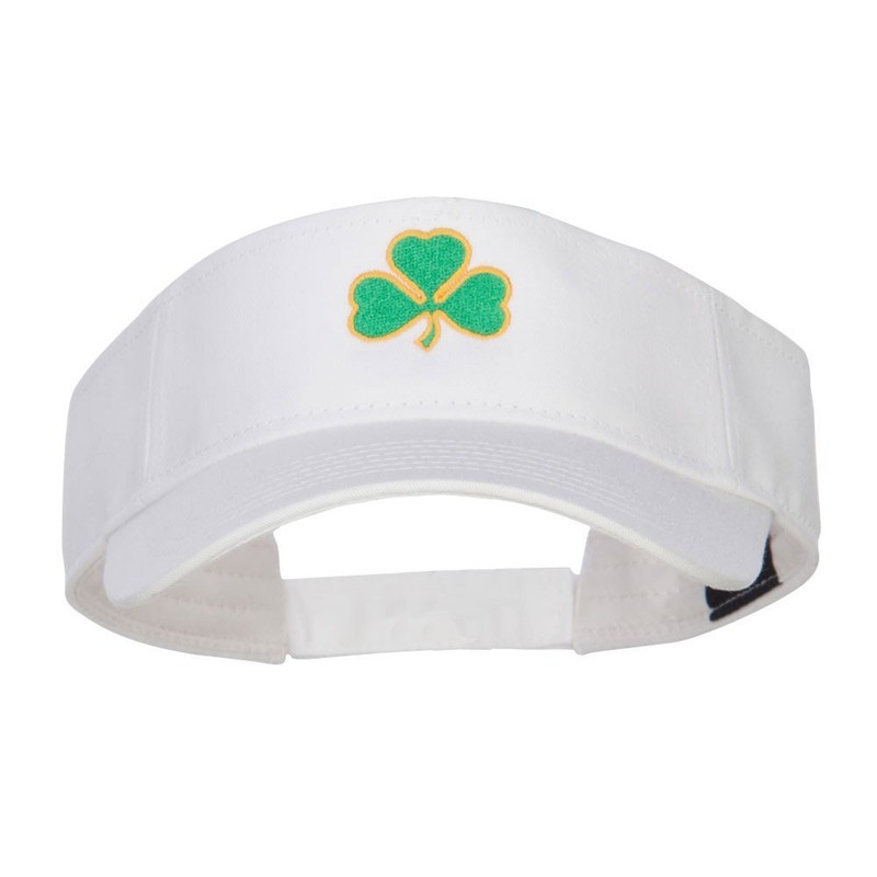 Shamrock Embroidered Sun Visor - White OSFM