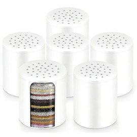 Filtro de Agua para Regadera, 6 PCS Universal 25 Etapas Cartucho de Filtro de Ducha, Filtro Regadera Reemplazo, para Eliminar Cloro, Reduce el agua du