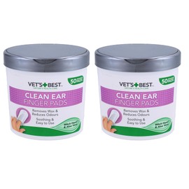 AB Tools 100PK Dog Pet Ear Cleaning Finger Pads Wipes Removes Wax Dog Hygiene