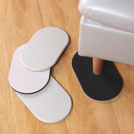 Ezprotekt Large Furniture Sliders for Carpet and Hardwood Floors, 8 Pack 9-1/2" x 5-3/4" Reusable Oval Heavy Duty Furniture Moving Pads, 4 Pcs Hard Floor Felt Sliders+4 Pcs Carpet Sliders (Beige)