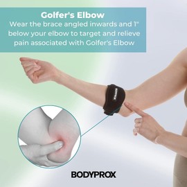 Bodyprox- Órtesis de codo para alivio del dolor de codo de tenista y golfista (Paquete de 2)