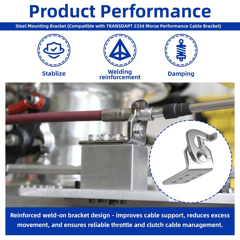 2334 Cable Bracket, Compatible with TRANSDAPT Morse Performance Cable Bracket,