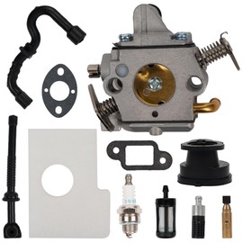 BlueStars MS170 Carburetor - Compatible with Stihl MS 170 MS 180 MS180 MS180C 017 018 Chainsaw - Replaces Zama C1Q-S57 C1Q-S57A C1Q-S57B 1130-120-0603 with Air Filter Fuel Oil Line Spark Plug Kit