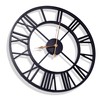 Large 14 Inch Outdoor Wall Clock, Black Metal Modern Minimalist