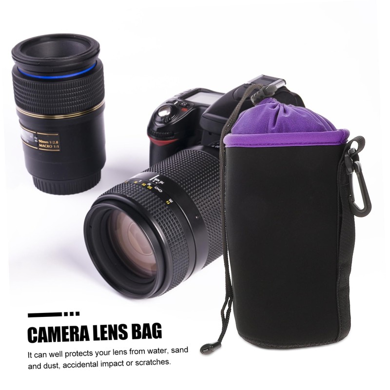 DOITOOL 4pcs Camera Lens Bag Camera Lens Pouch Camera Lens